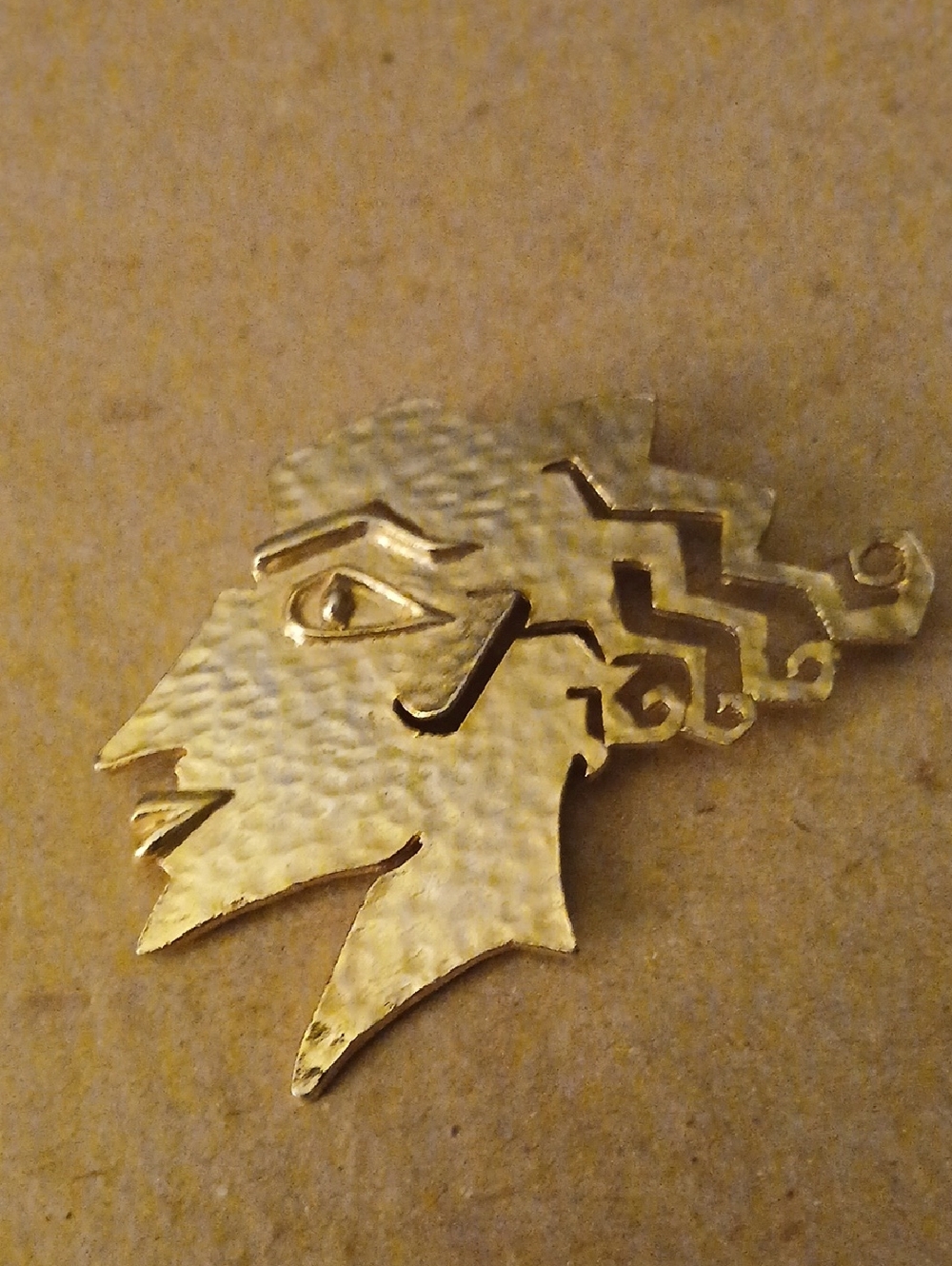 Vintage Womens Face Brooch 1970s
